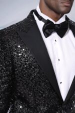 Sequin-Patterned-Black-Party-Blazer-Wessi-4