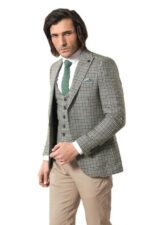 Set of Plaid Blazer and Vest