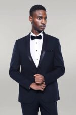 Shawl Lapel Dark Blue Tuxedo Suit