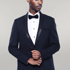 Shawl Lapel Dark Blue Tuxedo Suit | Wessi