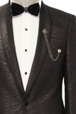 Shawl-Lapel-Patterned-Slim-Fit-Black-Tuxedo-Wessi-1