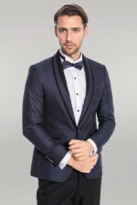 Shawl-Lapel-Patterned-Slim-Fit-Navy-Blue-Tuxedo-Wessi-3
