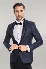 Shawl-Lapel-Patterned-Slim-Fit-Navy-Blue-Tuxedo-Wessi-4