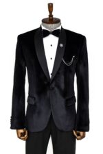 Shawl Lapel Velvet Black Men Tuxedo Blazer