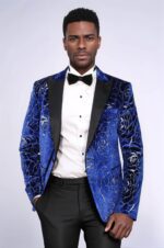 Shimmering-Silver-Rose-Patterned-Over-Blue-Men-Stage-Tuxedo-Blazer-Wessi-3
