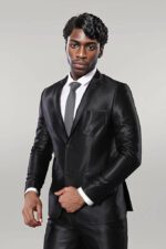 Shiny Black Men Suit