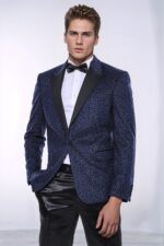 Shiny-Dot-Patterned-Navy-Blue-Men-Party-Blazer-Wessi-2