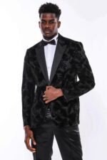 Shiny-Leaf-Patterned-Black-Prom-Blazer-Wessi-2