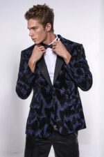 Shiny-Leaf-Patterned-Navy-Blue-Men-Tuxedo-Party-Blazer-Wessi-2