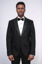 Shiny-Patterned-Black-Men-Wedding-Tuxedo-Blazer-Wessi-1