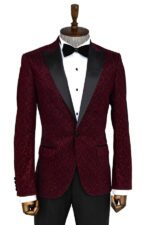 Shiny-Patterned-Burgundy-Prom-Blazer-Wessi-2
