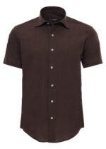 Short-Sleeve-Cotton-Brown-Men-Shirt-Wessi-1