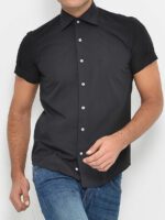 Short-Sleeves-Cotton-Black-Men-Shirt-Wessi-1