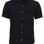Short Sleeves Cotton Black Men Shirt - Wessi