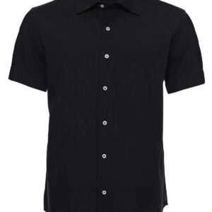 Short Sleeves Cotton Black Men Shirt - Wessi