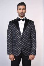 Silver-Diamond-Pattern-Over-Black-Men-Party-Tuxedo-Blazer-Wessi-1
