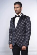 Silver-Diamond-Pattern-Over-Black-Men-Party-Tuxedo-Blazer-Wessi-2