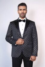 Silver-Diamond-Pattern-Over-Black-Men-Party-Tuxedo-Blazer-Wessi-3