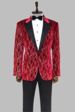 Silver-Patterned-Burgundy-Men-Tuxedo-Party-Blazer-Wessi-2