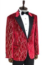 Silver-Patterned-Burgundy-Men-Tuxedo-Party-Blazer-Wessi-4