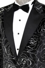 Silver-Rose-Patterned-Over-Green-Velvet-Men-Dazzle-Jackets-Wessi-4