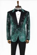 Silver-Rose-Patterned-Over-Green-Velvet-Men-Dazzle-Jackets-Wessi-6