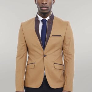 Single Button Collar Garni Tippet Light Pink Jacket-Wessi