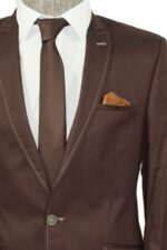 Single-Button-Cotton-Mono-Lapel-Brown-Jacket-Wessi-1