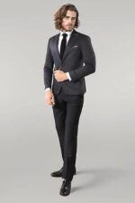 Single-Button-Double-Vent-Pointed-Collar-Navy-Blue-Blazer-Wessi-2
