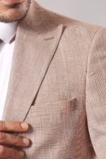 Single-Button-Plaid-Beige-Blazer-Wessi-1