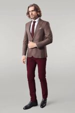 Single-Button-Plaid-Brown-Blazer-Wessi-2