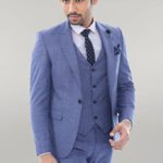 Single Button Pointed Collar Blazer Three Pieces Of Suit - Wessi