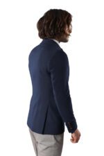 Single-Button-Pointed-Collar-Navy-Blue-Blazer-Wessi-3