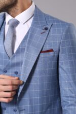 Single-Button-Pointed-Collar-Plaid-Suit-Vest-Light-Blue-Suit-Wessi-1