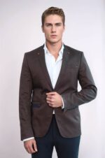 Single-Button-Standing-Collar-Brown-Men-Blazer-Wessi-3