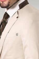 Single-Button-Standing-Collar-Cream-Men-Blazer-Wessi-1