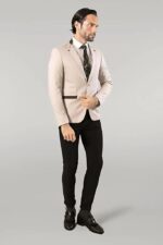 Single-Button-Standing-Collar-Cream-Men-Blazer-Wessi-2