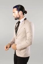 Single-Button-Standing-Collar-Cream-Men-Blazer-Wessi-3