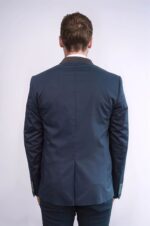 Single-Button-Standing-Collar-Navy-Blue-Men-Blazer-Wessi-4