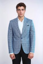 Single-Button-Wide-Pointed-Collar-Blue-Blazer-Wessi-1