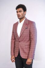 Single-Button-Wide-Pointed-Collar-Burgundy-Blazer-Wessi-2