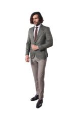 Single-Button-Wide-Pointed-Collar-Green-Blazer-Wessi-2