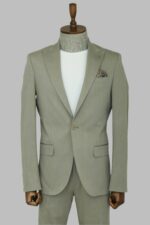 Single Buttons 2 Piece Beige Men Suit