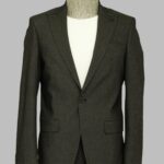 Single Buttons 2 Piece Black Men Suit - Wessi