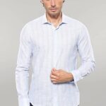 Sky Blue Striped Men's Shirt | Wessi