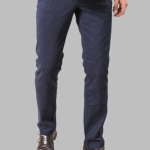 Slim Fit 5 Pockets Navy Blue Men Pants - Wessi
