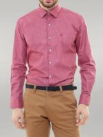 Slim-Fit-Burgundy-Long-Sleeve-Mens-Shirt-Wessi-1