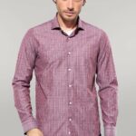 Slim-Fit Burgundy Plaid Shirt | Wessi