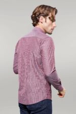 Slim-Fit-Burgundy-Plaid-Shirt-Wessi-3