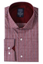 Slim-Fit-Burgundy-Plaid-Shirt-Wessi-4